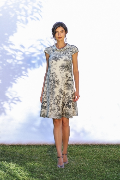 Rochie casual imprimata cu model artistic - Img 1