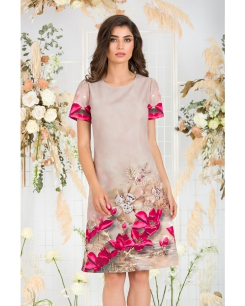 Rochie casual imprimata cu model floral CMD623 - Img 1