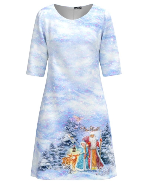 Rochie casual imprimata Mos Nicolae CMD4940