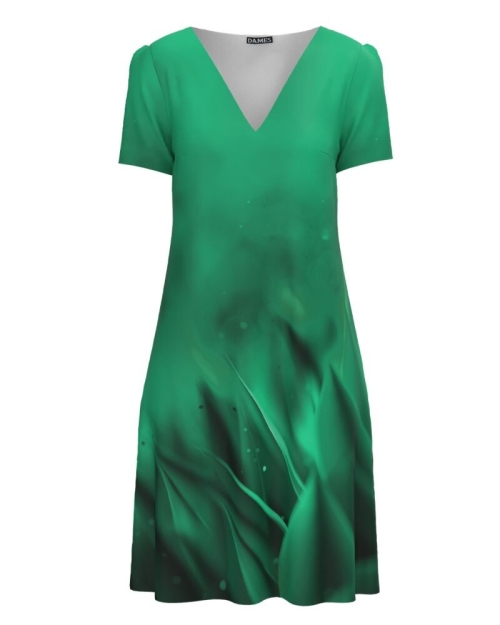 Rochie casual lejera de vara imprimata in nuante de verde