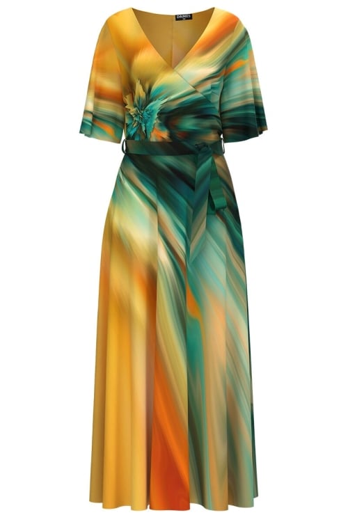 Rochie de seara lunga imprimata digital multicolora CMD1034 - Img 2