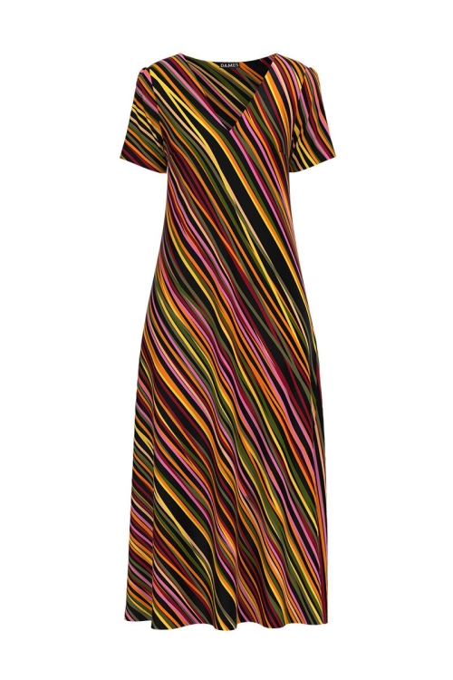 Rochie de vara lunga cu buzunare imprimata digital Multicolora CMD728 - Img 2