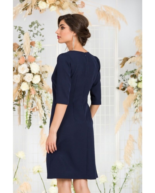 Rochie eleganta bleumarin cu maneca trei sferturi - Img 6