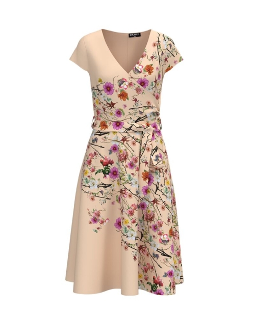Rochie eleganta de vara cu maneca scurta si imprimeu Floral CMD736 - Img 1