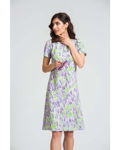 Rochie evazata imprimata digital Lavanda CMD80 - Img 1