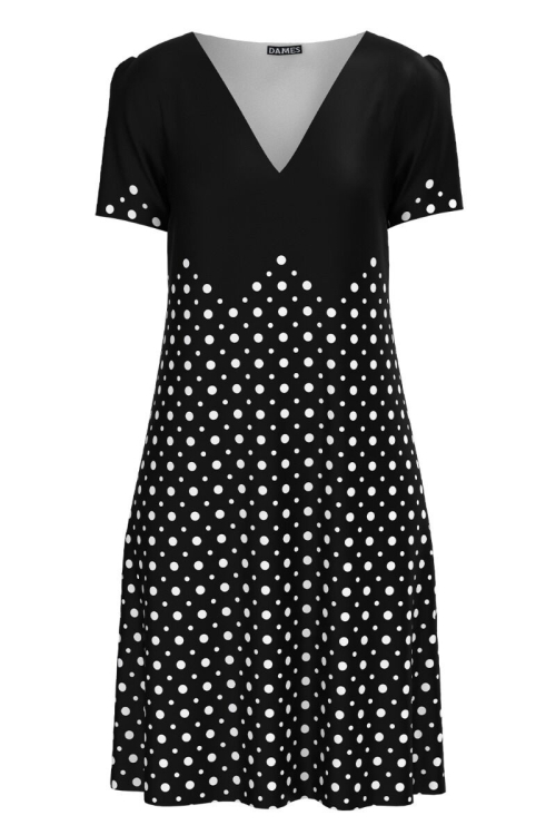 Rochie neagra casual de vara imprimata Buline CMD4051 - Img 2