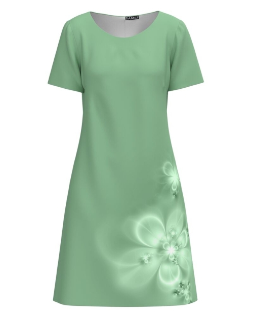 Rochie vernil evazata imprimata cu model floral CMD4260