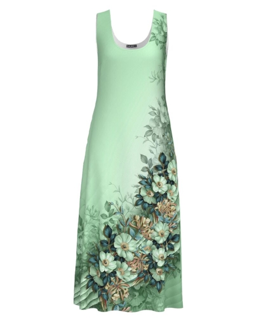 Rochie vernil lunga casual de vara cu buzunare imprimata floral CMD3863
