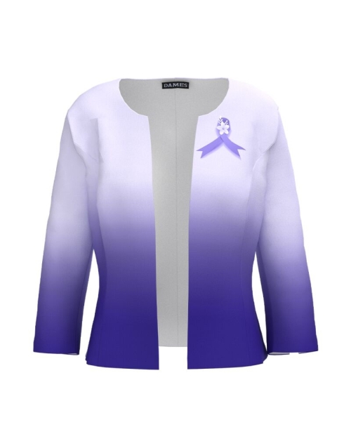 Sacou cambrat imprimat albastru violet CMD3967 - Img 1
