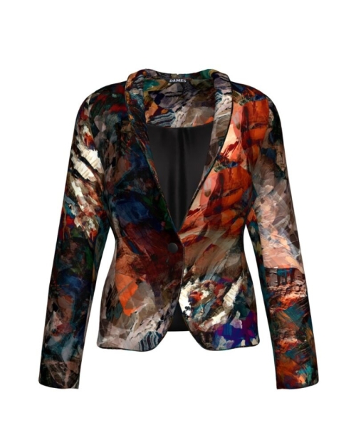Sacou cambrat imprimat Multicolor CMD286