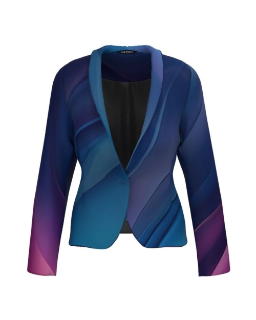 Sacou cambrat imprimat multicolor - Img 1