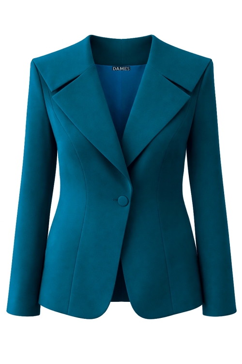 Sacou dama albastru turcoaz elegant cu rever marinar