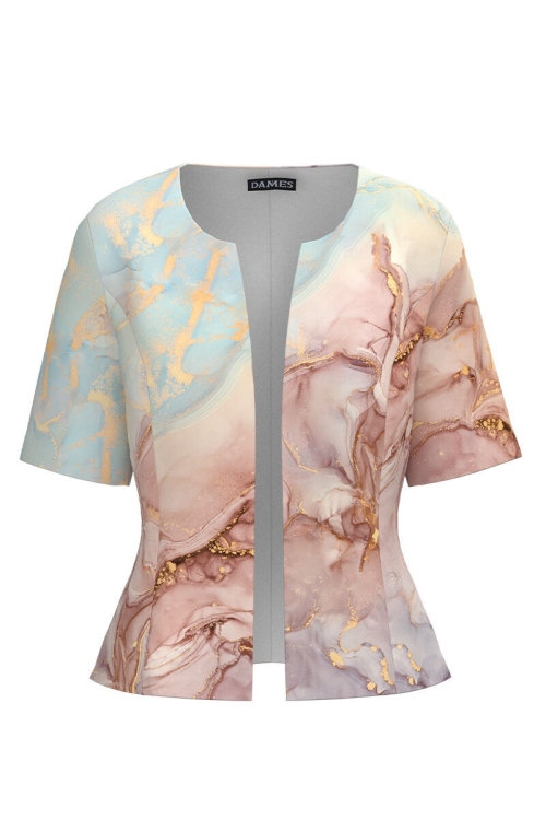 Sacou de vara cu maneca scurta imprimat cu model Pastel CMD4407 - Img 2