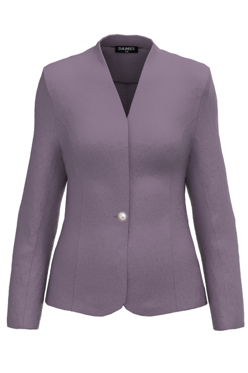 Sacou elegant cambrat din stofa mov pudrat