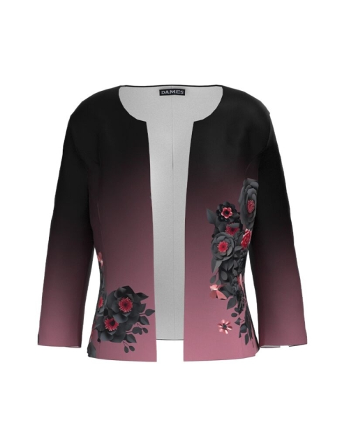 Sacou in degrade cambrat imprimat cu model floral CMD3715 - Img 1