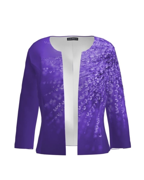 Sacou violet cambrat imprimat Picaturi de roua CMD1946