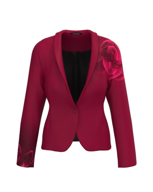 Sacou Viva Magenta cambrat imprimat cu model Floral CMD3885 - Img 1