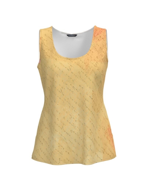 Top casual imprimat in nuante de galben CMD4802