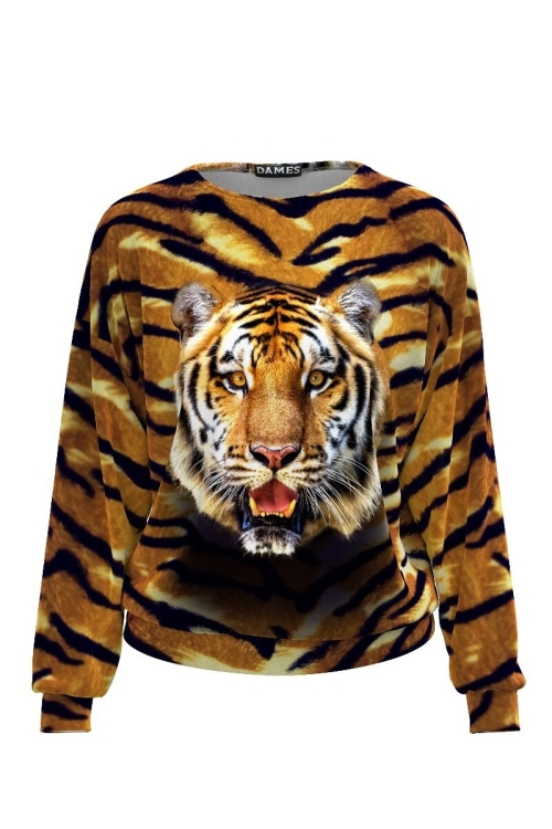 Bluza animal print tip hanorac din catifea CMD507 - Img 3