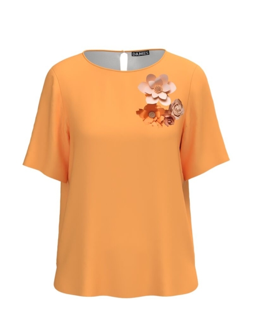 Bluza cu maneca scurta imprimata cu model floral CMD4742 - Img 1