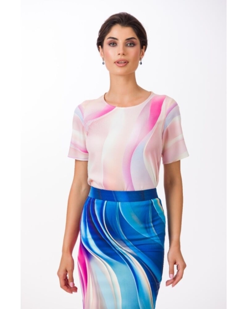 Bluza cu maneca scurta imprimata multicolor SS24 - Img 1