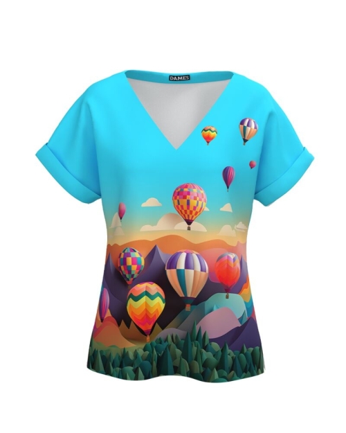 Bluza de vara cu maneca raglan imprimata Cappadocia CMD4507 - Img 1