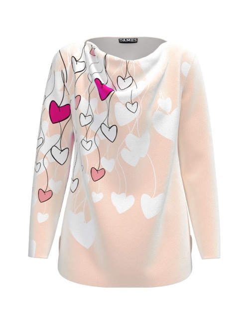 Bluza din catifea cu imprimeu inimi CMD1960