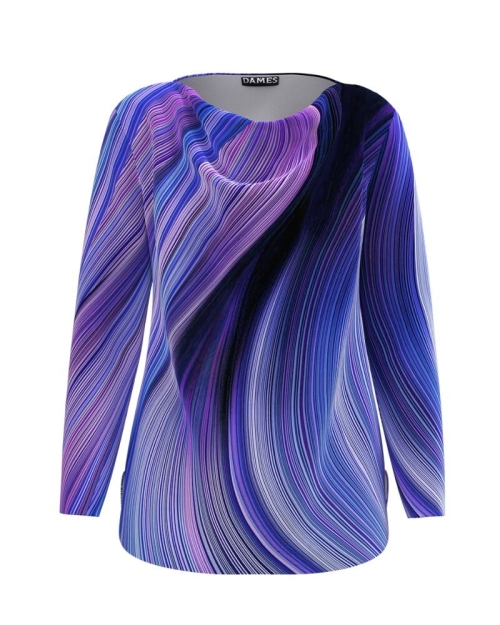 Bluza din catifea cu imprimeu multicolor CMD3990