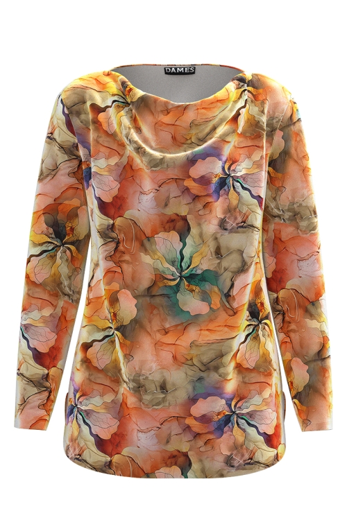Bluza din catifea cu imprimeu multicolor