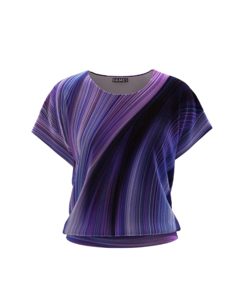 Bluza din catifea cu maneca scurta imprimata in degrade CMD2766 - Img 1