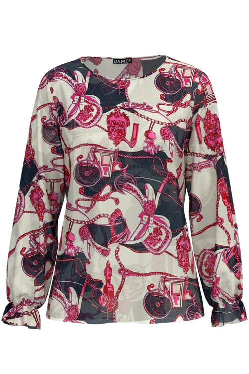 Bluza din voal cu maneca lunga