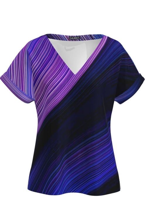 Bluza multicolora de vara cu maneca scurta CMD1147 - Img 2