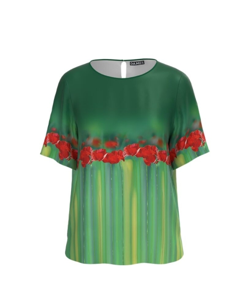 Bluza verde cu imprimeu Maci CMD570