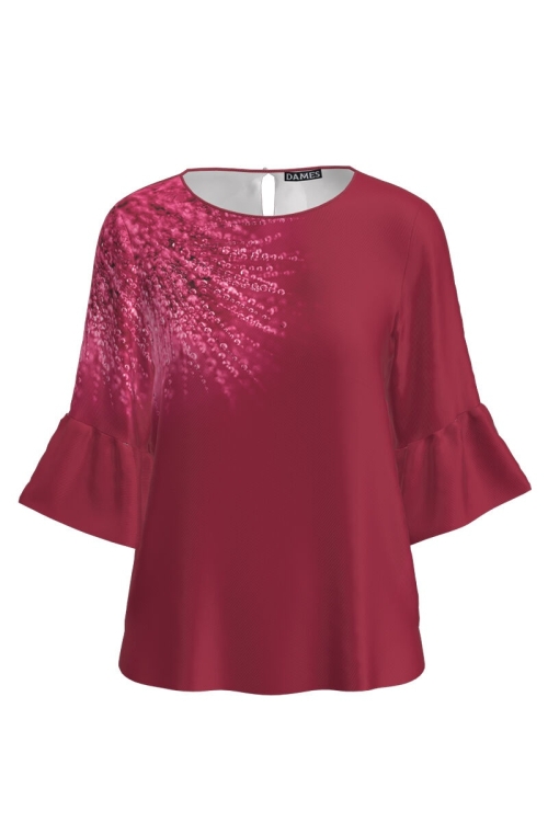 Bluza Viva Magenta imprimata picaturi de roua CMD3925 - Img 2