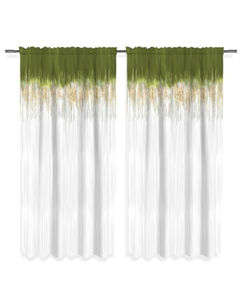 Draperie din satin imprimata cu model verde CMD2249 - Img 2