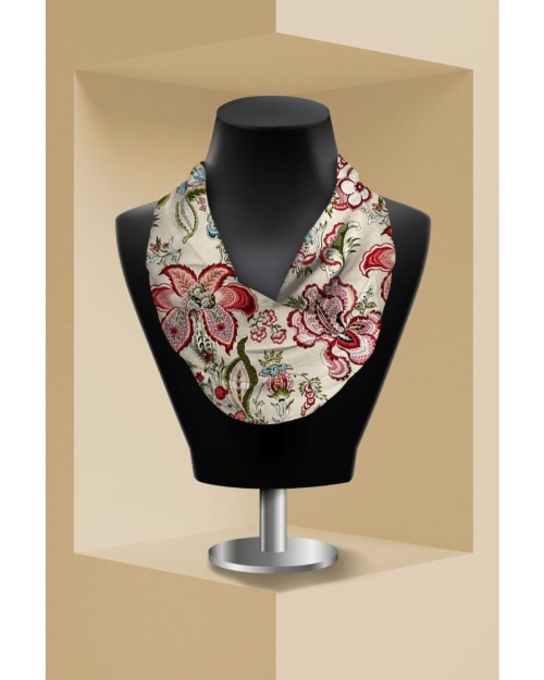 Esarfa circulara din catifea imprimata cu model floral CMD1551