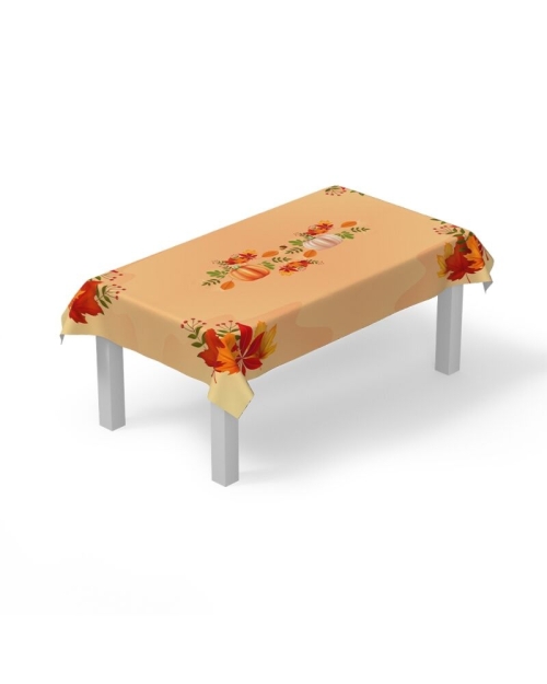 Fata de masa din satin imprimat cu model frunze CMD3537 - Img 2