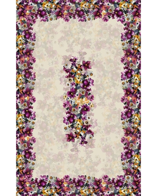 Fata de masa multicolora din satin imprimat cu model floral CMD1834 - Img 3