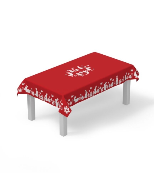 Fata masa de Paste rosie din satin imprimat CMD2470 - Img 2