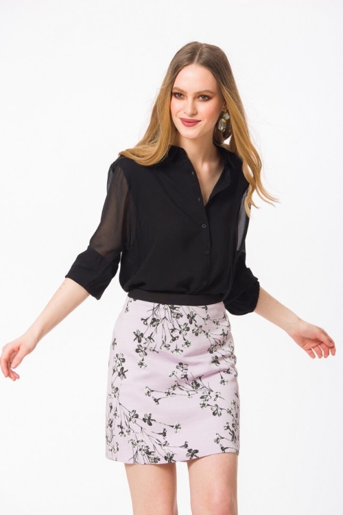 Fusta casual in A lila M696L - Img 6