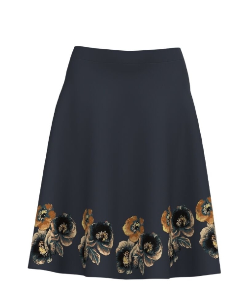 Fusta clos antracit imprimata cu model floral CMD4176 - Img 1