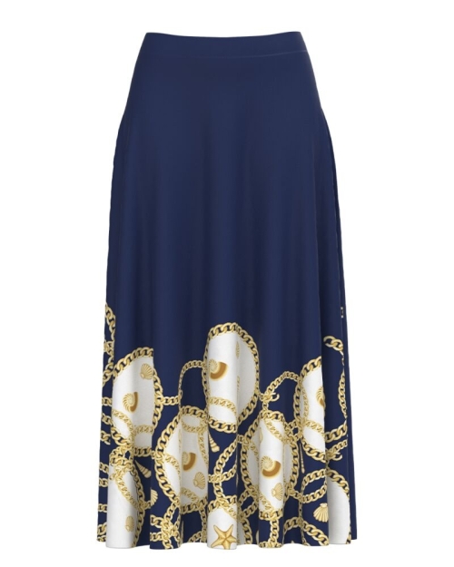 Fusta clos bleumarin imprimata cu model Navy CMD2966 - Img 1