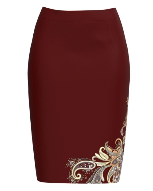 Fusta conica grena imprimata cu model floral CMD4052