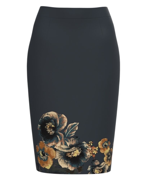 Fusta conica imprimata cu model floral CMD1101