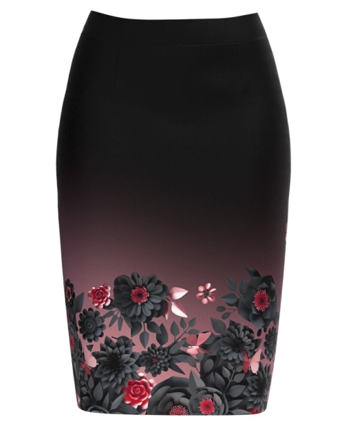 Fusta conica in degrade imprimata cu model floral CMD3694 - Img 1
