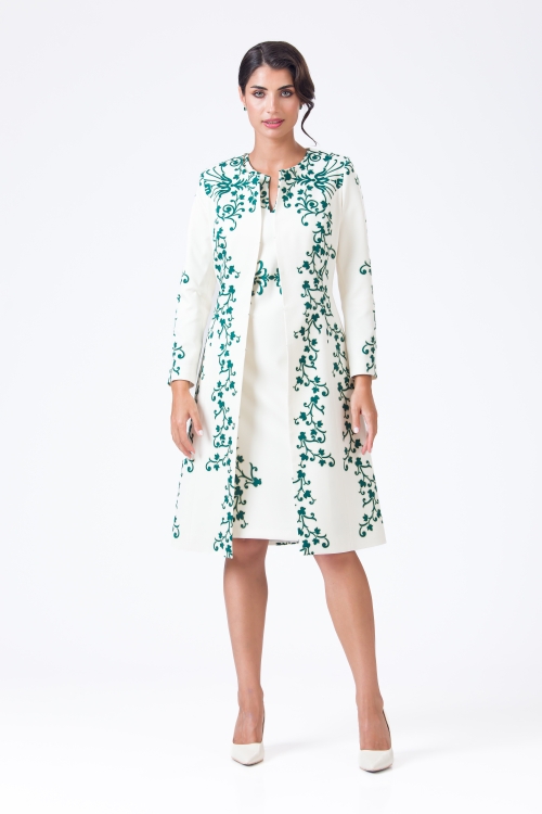 Pardesiu ivory subtire imprimat floral - Img 5