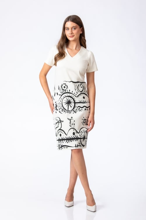 Rochie casual cu decolteu in V Art by Iulian COPACEL - Img 3