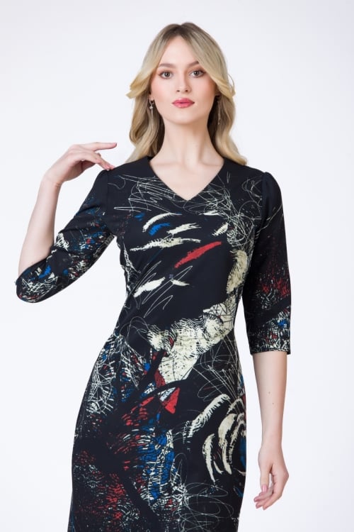 Rochie casual cu imprimeu multicolor AW24 - Img 1
