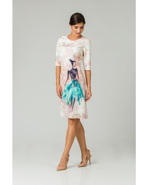 Rochie casual cu maneca imprimata digital Fashion CMD215 - Img 2