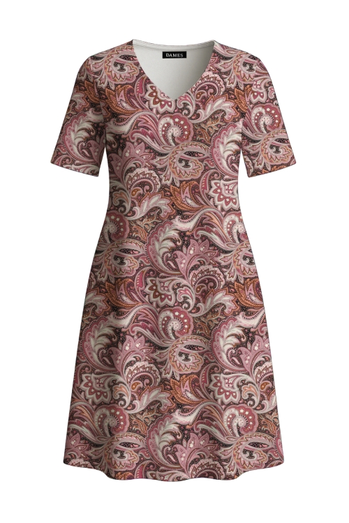 Rochie casual de vara cu buzunare imprimata Paisley